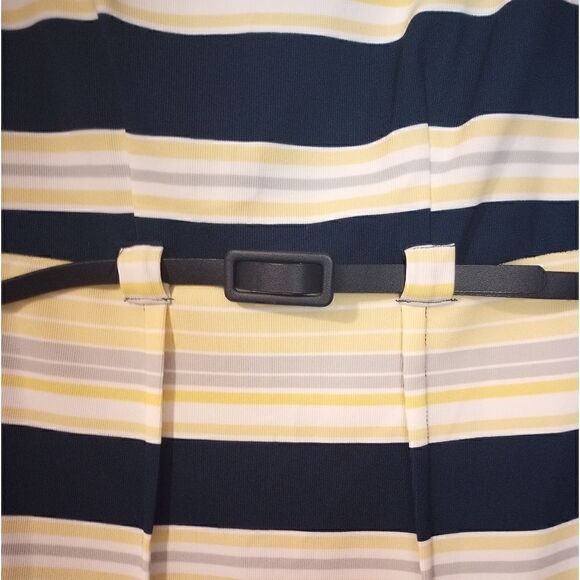 Shelby + Palmer sleeveless striped midi dress with belt - Picture 5 of 13